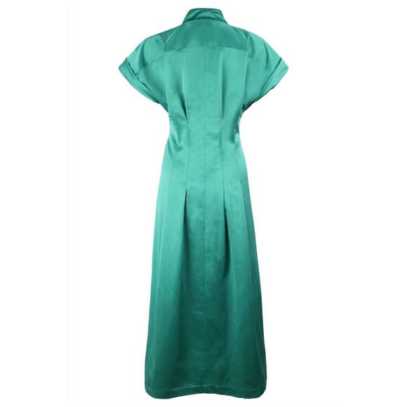 NEW FINLEY long rocky tie-front dress in emerald green - Picture 3 of 3